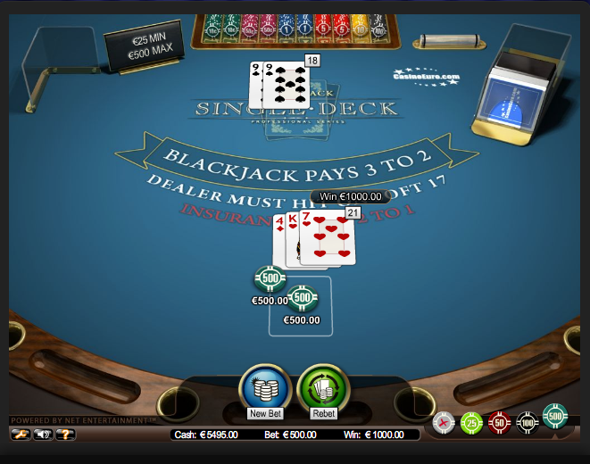 Single deck Blackjack single deck blackjack