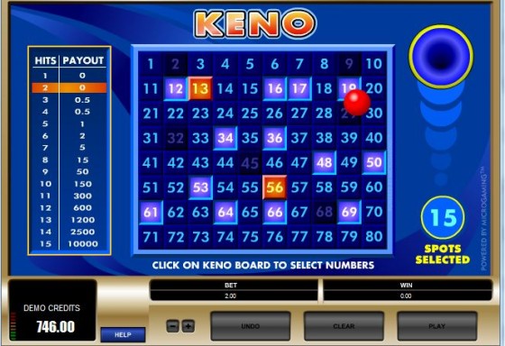 Nu Keno spelen! Keno spelen op internet